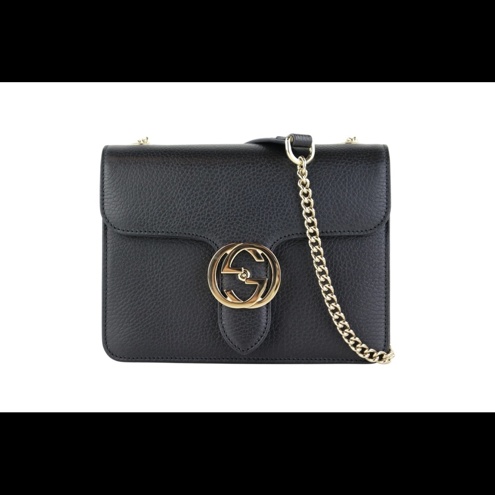 Authentic Gucci Black Dollar Small G Interlocking Bag